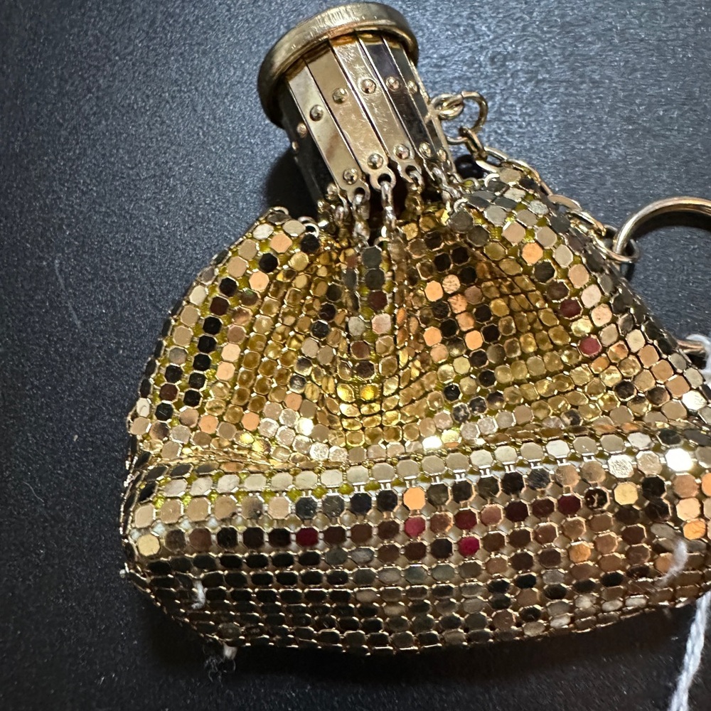 Shimmering Gold Mesh Wristlet Clutch